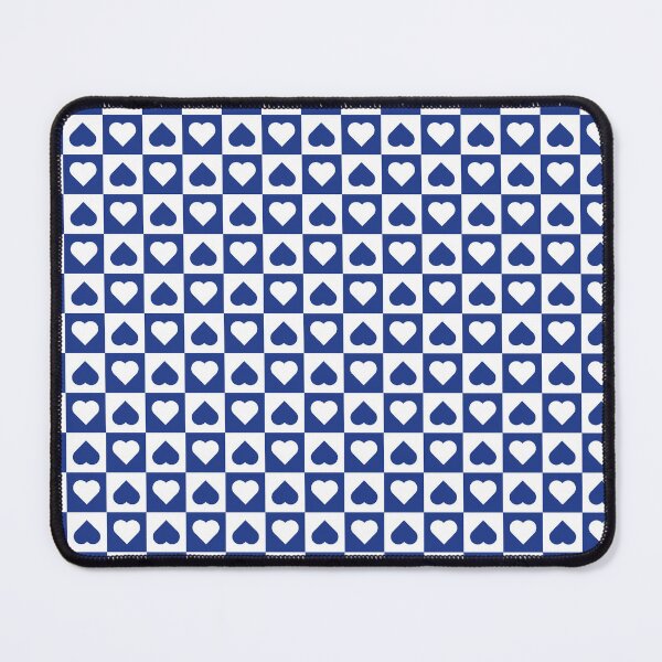 Item preview, White and Royal Blue checkered hearts designed and sold by pattern-archive.