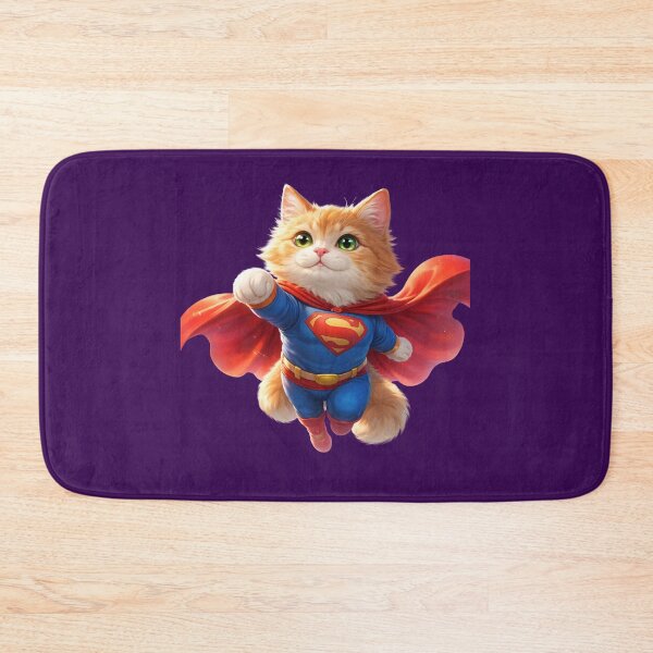 Item preview, Super Cat Flying Hero with Red Cape Art designed and sold by BarkAndArt.