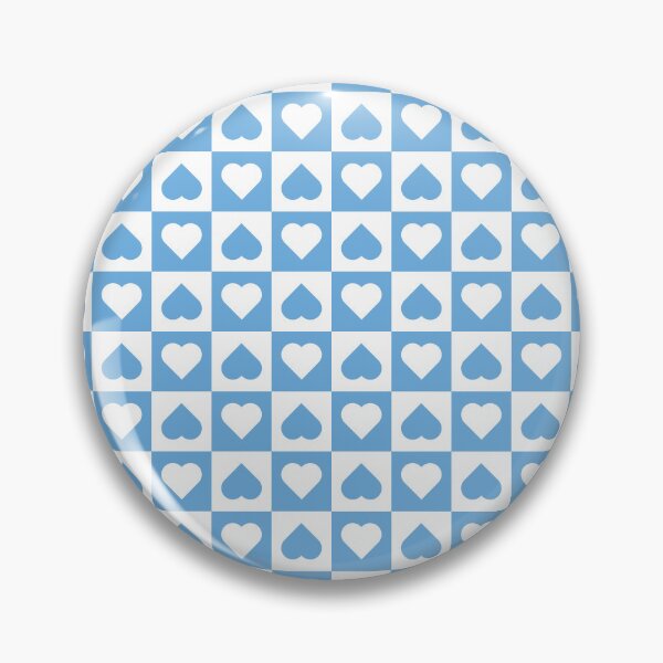 Item preview, White and Sky Blue checkered hearts designed and sold by pattern-archive.