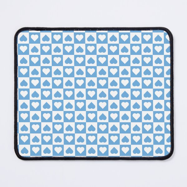 Item preview, White and Sky Blue checkered hearts designed and sold by pattern-archive.