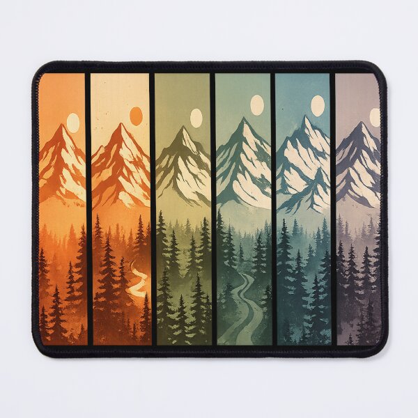Item preview, Geometric Mountain Sunset - Minimalist Horizon Line Art designed and sold by myforestfog.
