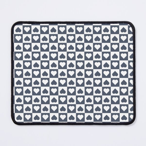 Item preview, White and Slate checkered hearts designed and sold by pattern-archive.