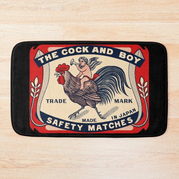Item preview, The Cock and Boy Vintage Matchbox Label | Antique Japanese Rooster Advertising Art | Retro Safety Matches Design designed and sold by Schulz Lightprint Studio.