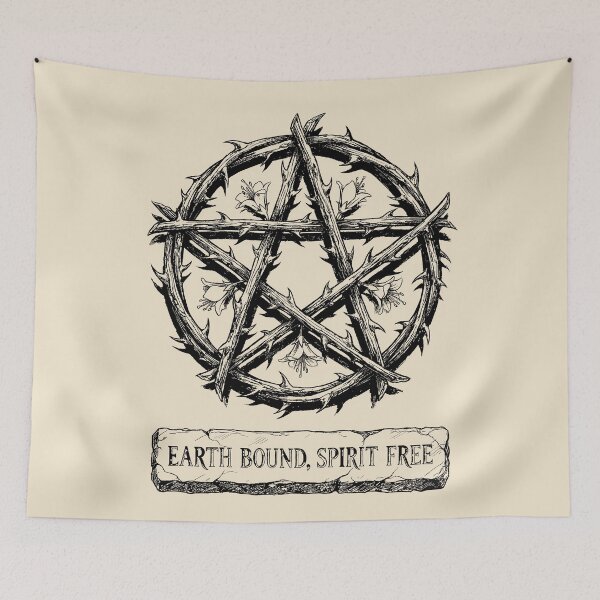 Item preview, Bramble Thorn Ritual Pentagram - Witchy Pentagram designed and sold by bapupa.