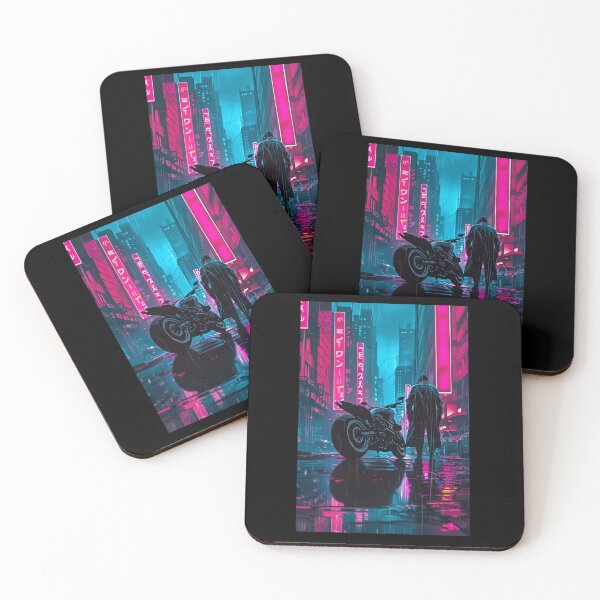 Item preview, Cyberpunk T-Shirt | Futuristic Motorcycle Neon City Rainy Night Streetwear designed and sold by VectorForge.
