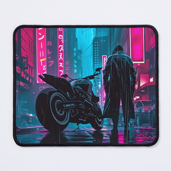 Item preview, Cyberpunk T-Shirt | Futuristic Motorcycle Neon City Rainy Night Streetwear designed and sold by VectorForge.