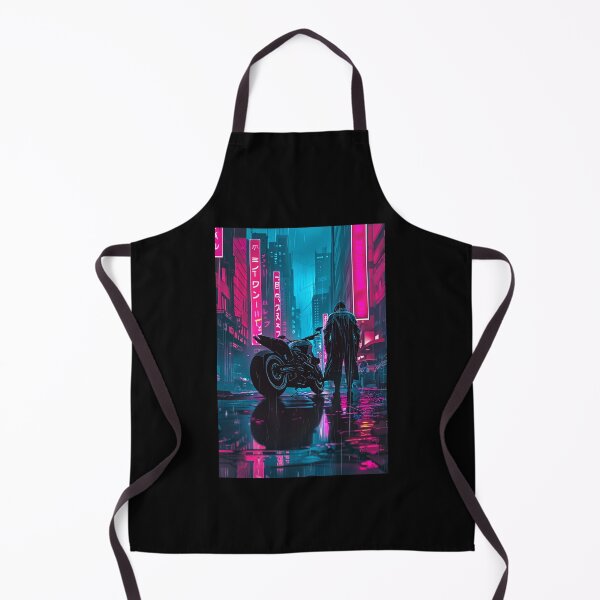 Item preview, Cyberpunk T-Shirt | Futuristic Motorcycle Neon City Rainy Night Streetwear designed and sold by VectorForge.