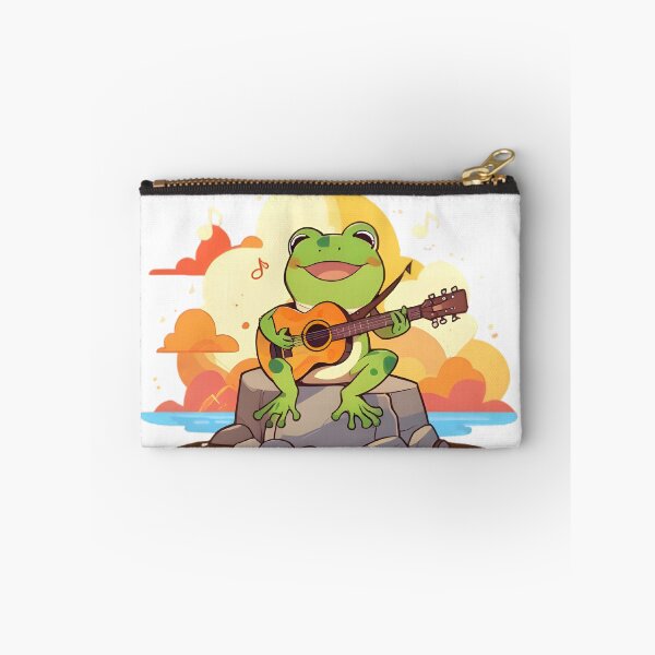 Item preview, Guitar Frog — Musician Kawaii Frog Sticker designed and sold by tommysworks.