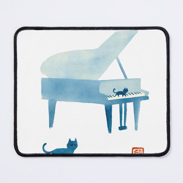 Item preview, Minimalist Piano and Cat Art | Music Lover Illustration designed and sold by Hoodybaba.