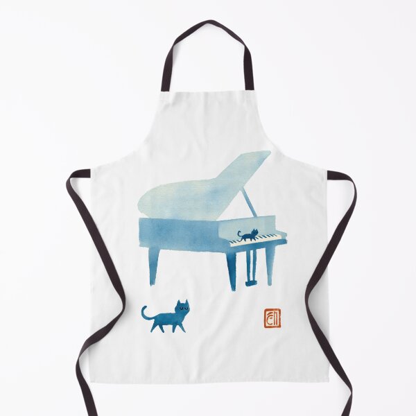 Item preview, Minimalist Piano and Cat Art | Music Lover Illustration designed and sold by Hoodybaba.