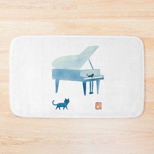 Item preview, Minimalist Piano and Cat Art | Music Lover Illustration designed and sold by Hoodybaba.