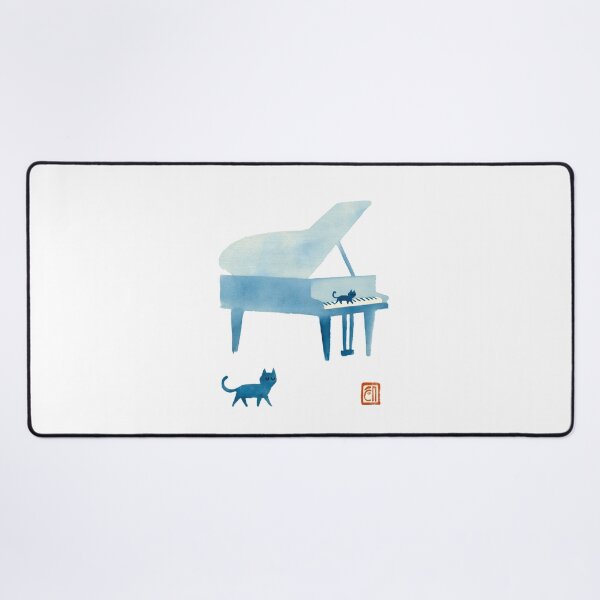 Item preview, Minimalist Piano and Cat Art | Music Lover Illustration designed and sold by Hoodybaba.