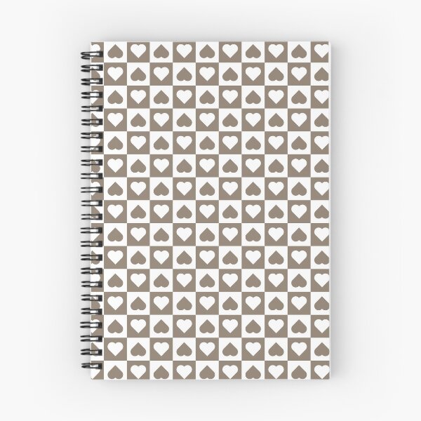 Item preview, White and Taupe checkered hearts designed and sold by pattern-archive.