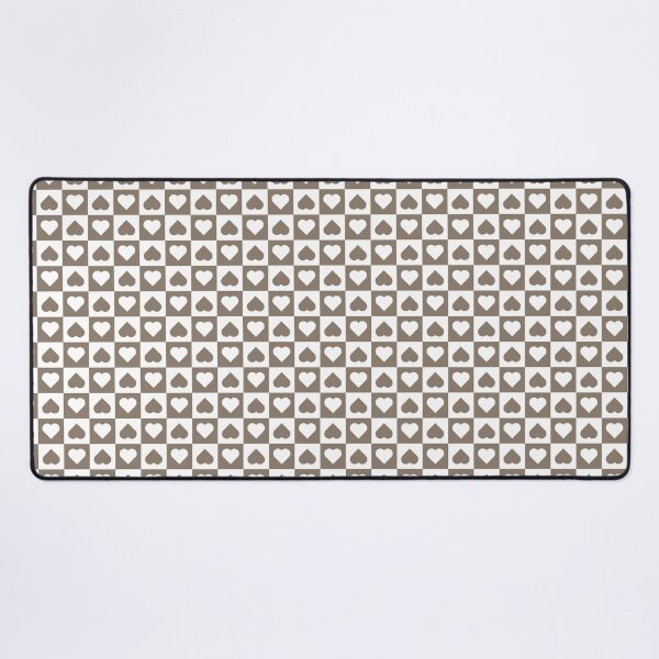 Item preview, White and Taupe checkered hearts designed and sold by pattern-archive.
