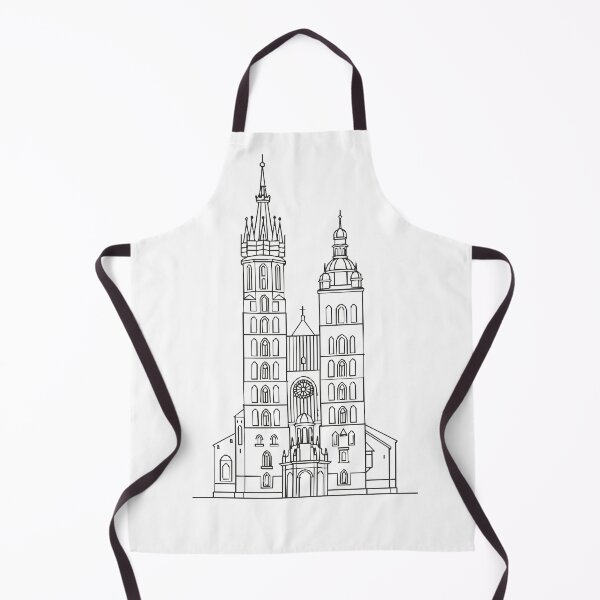 Item preview, Midnight in Krakow - Minimalist St. Mary's Basilica Line Art designed and sold by mijaczeek.