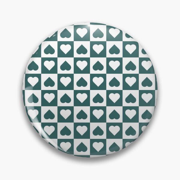 Item preview, White and Teal checkered hearts designed and sold by pattern-archive.