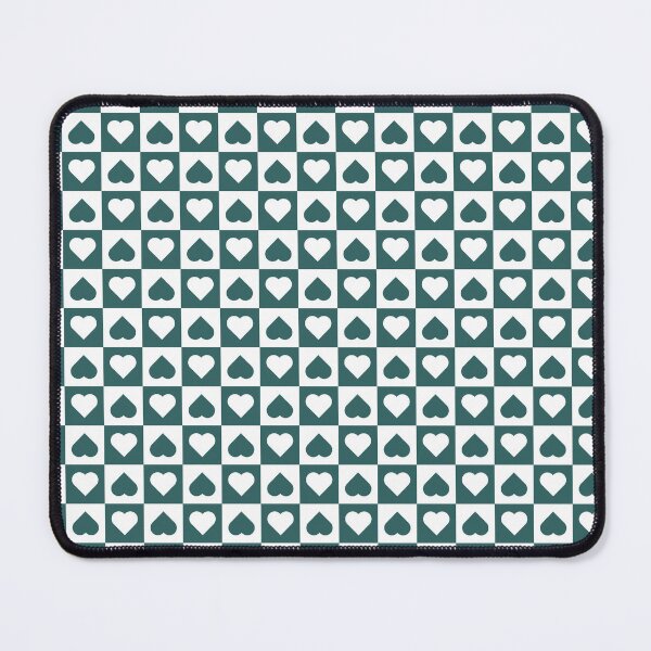 Item preview, White and Teal checkered hearts designed and sold by pattern-archive.