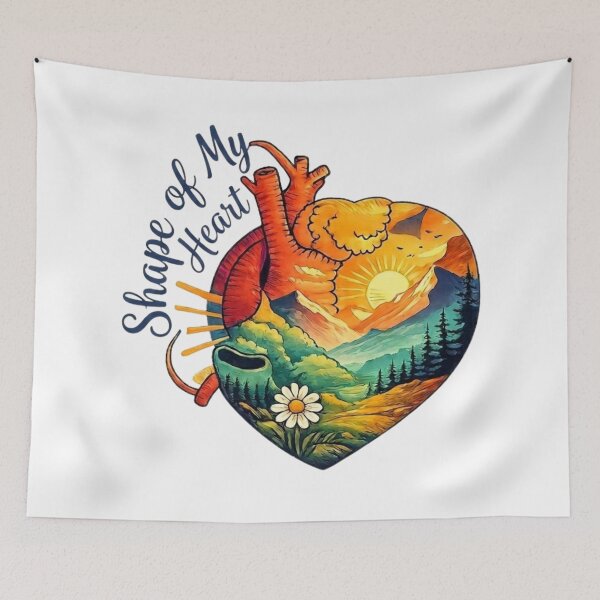 Item preview, Shape of My Heart Artistic Sticker Design with Landscape designed and sold by GabeMountainArt.