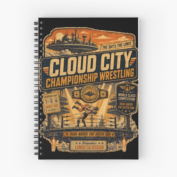 Item preview, Cloud City Championship Wrestling Vintage Retro Sci-Fi Territory Wrestling T-Shirt designed and sold by The Irish Whip.