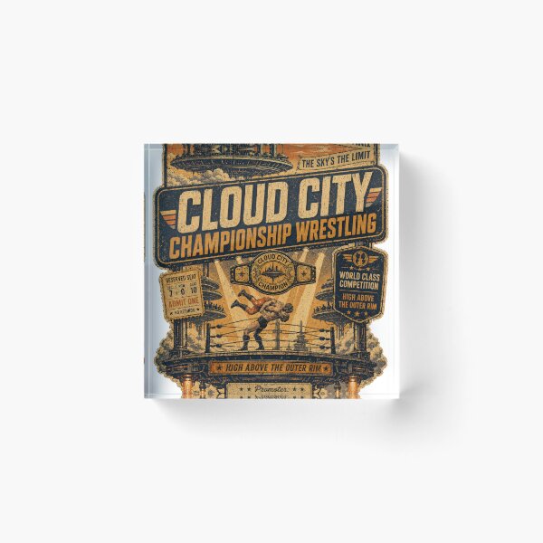 Item preview, Cloud City Championship Wrestling Vintage Retro Sci-Fi Territory Wrestling T-Shirt designed and sold by The Irish Whip.
