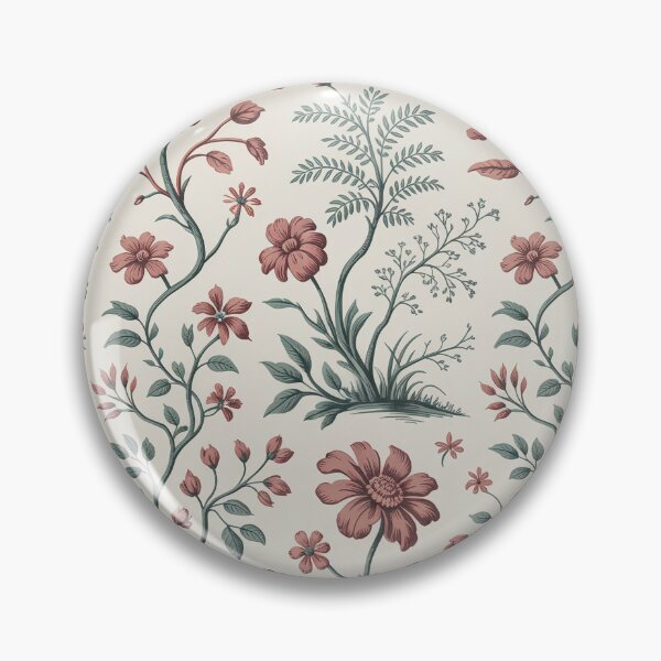 Item preview, Sage Green Cottagecore Botanical Toile de Jouy Pattern designed and sold by Tamas Das.