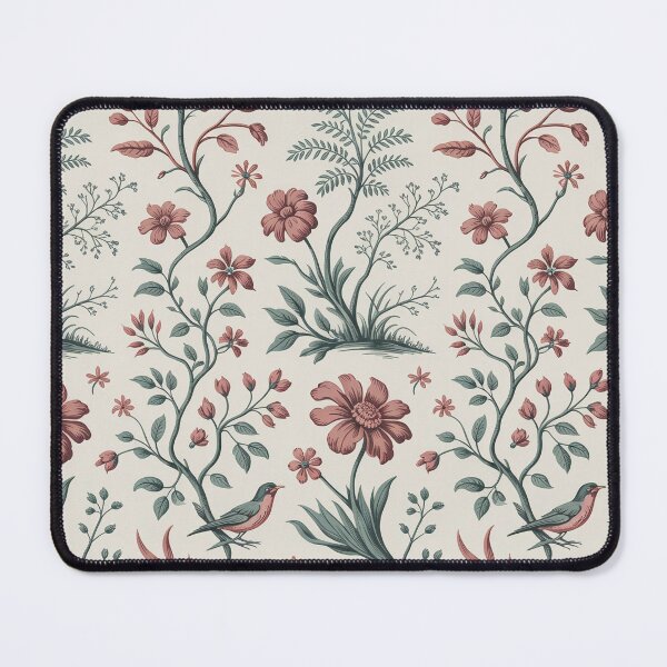 Item preview, Sage Green Cottagecore Botanical Toile de Jouy Pattern designed and sold by Tamas Das.