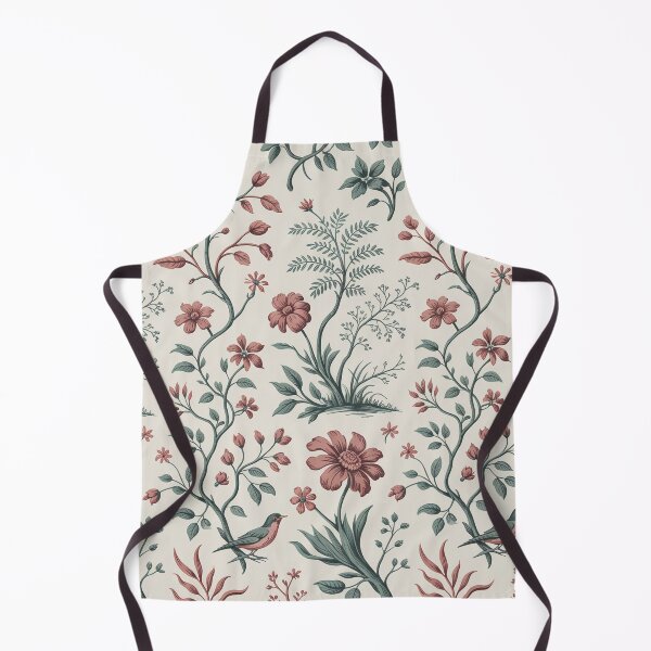 Item preview, Sage Green Cottagecore Botanical Toile de Jouy Pattern designed and sold by Tamas Das.