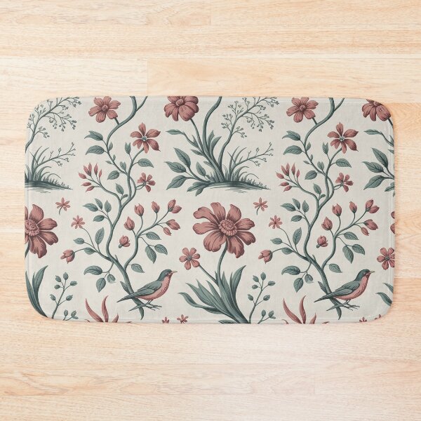 Item preview, Sage Green Cottagecore Botanical Toile de Jouy Pattern designed and sold by Tamas Das.