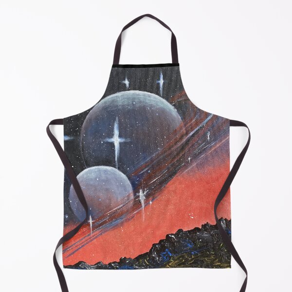 Item preview, Red Sky Over Saturn — Acrylic Space Landscape Painting designed and sold by jimmytedesky.