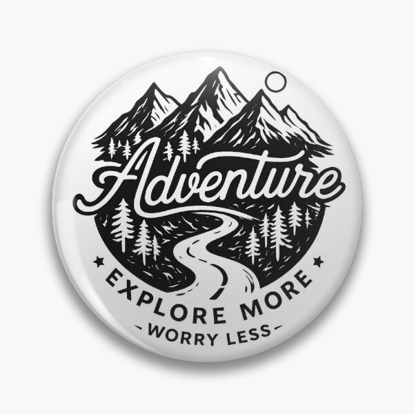 Item preview, Adventure Explore More Worry Less - Vintage Mountain Badge Art designed and sold by myforestfog.
