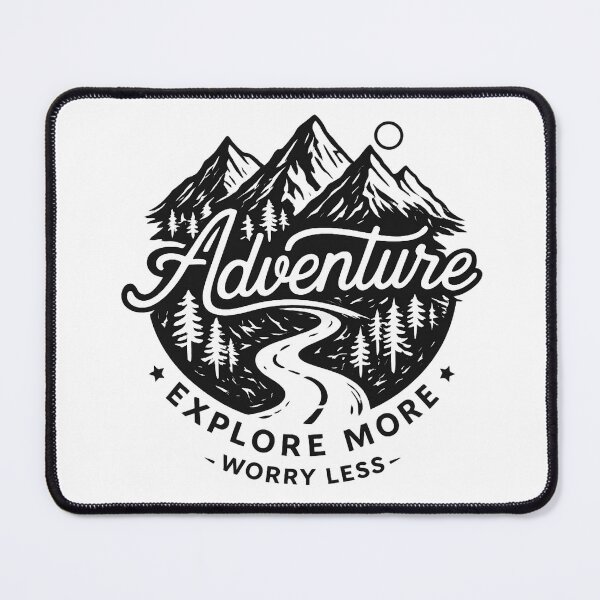 Item preview, Adventure Explore More Worry Less - Vintage Mountain Badge Art designed and sold by myforestfog.