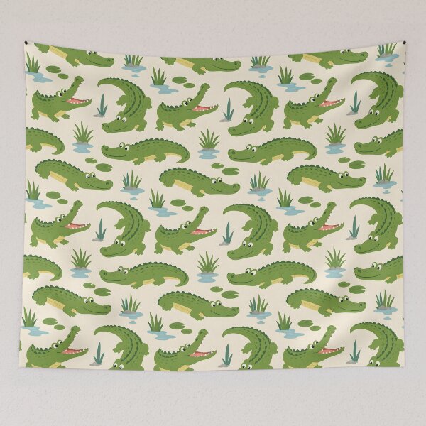 Item preview, Cute Crocodile Swamp Friends Seamless Pattern designed and sold by blankTeeShirt.