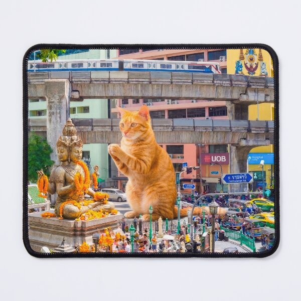 Item preview, Giant Orange Cat Praying in Bangkok designed and sold by PorfileJ.