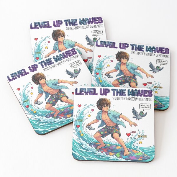 Item preview, Level Up The Waves – Anime Gamer Surfer with Controller  designed and sold by DailyStruggleCo.