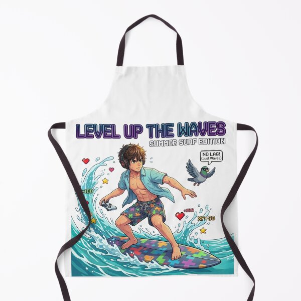 Item preview, Level Up The Waves – Anime Gamer Surfer with Controller designed and sold by DailyStruggleCo.
