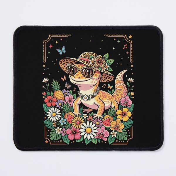 Item preview, Cute Colorful Leopard Gecko Rainbow Flowers Reptile Lover Design designed and sold by bilal sibgui.