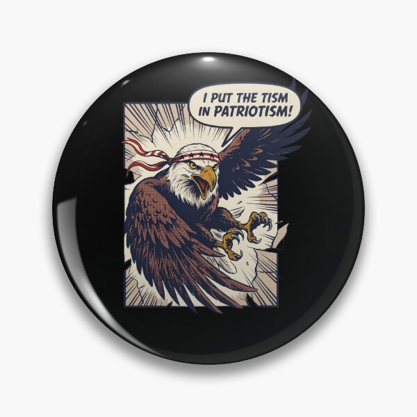 Item preview, I Put The Tism In Patriotism - Funny Eagle Comic Book Style Autism Humor designed and sold by DONT ASK CLUB.