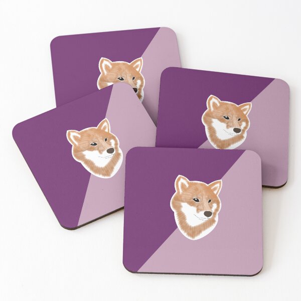 Item preview, Two toned colors (purple, pink) with red Shiba Inu designed and sold by ShibaCruise-On.