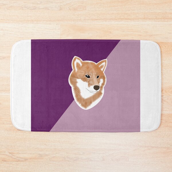 Item preview, Two toned colors (purple, pink) with red Shiba Inu designed and sold by ShibaCruise-On.