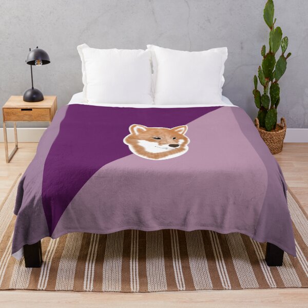 Item preview, Two toned colors (purple, pink) with red Shiba Inu designed and sold by ShibaCruise-On.