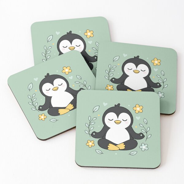 Item preview, Kawaii Penguin Yoga Mindfulness Meditation Cute Animal designed and sold by ronakris009.