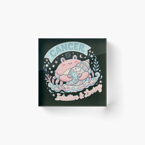 Item preview, Cancer Zodiac Crab Astrology Daily Horoscope | Intuitive & Loving Cancer Sign | Cute Pastel Celestial Crab Art Gift designed and sold by Bhaskar Digital Art.