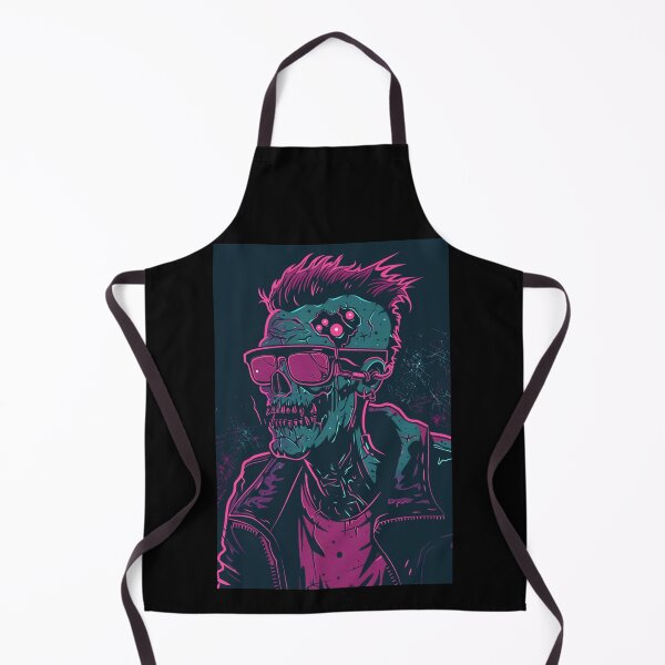 Item preview, Cyberpunk Zombie T-Shirt | Retro 80s Synthwave Neon Punk Skull Rocker designed and sold by VectorForge.