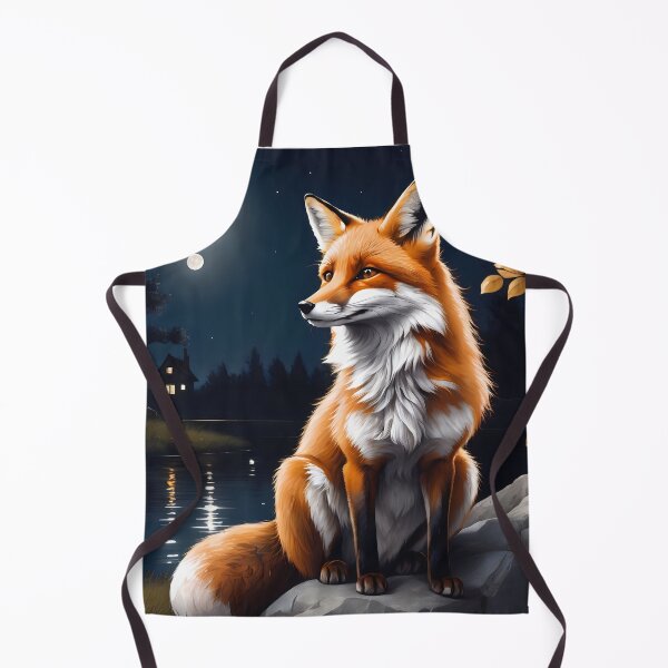 Item preview, Fox Beneath the Moon in a Scenic Landscape. designed and sold by MissYouONLY.