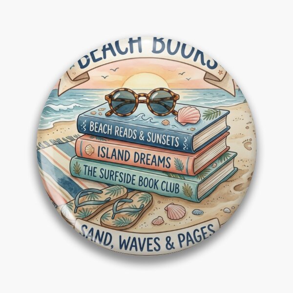 Item preview, Beach Books: Summer Reading Stack on Sand With Waves, Sunglasses, Seashells and Sunset designed and sold by LinaDesign Store.