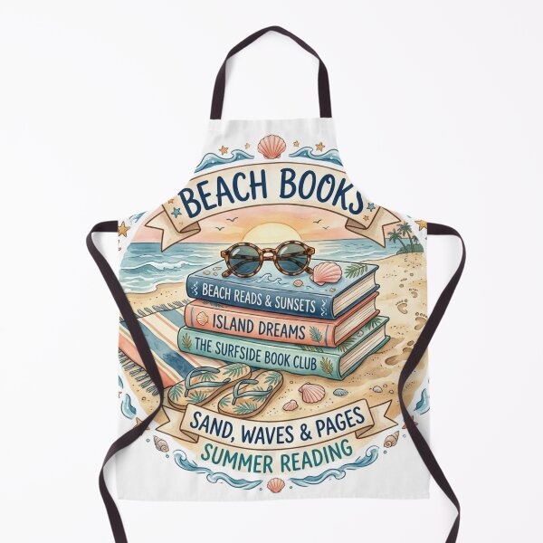 Item preview, Beach Books: Summer Reading Stack on Sand With Waves, Sunglasses, Seashells and Sunset designed and sold by LinaDesign Store.