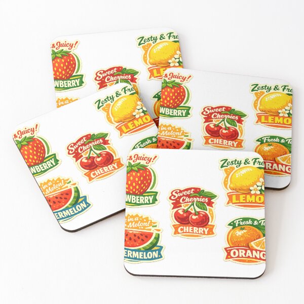 Item preview, Retro Fruit Sticker Pack Sweet Juicy Strawberry Watermelon Cherry Lemon Orange – Vintage Label Art | Fruit Lover Gift designed and sold by irfanshikh.