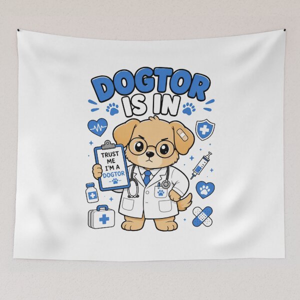 Item preview, Cute Dog Dogtor Is In Funny Doctor Shirt — Trust Me I'm A Dogtor Kawaii Puppy Humor Gift Tee designed and sold by MaynyStudio.