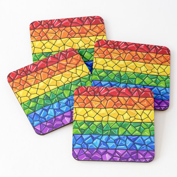 Item preview, Rainbow Pride Flag Gem Mosaic LGBTQ Pattern designed and sold by DjFreeq.