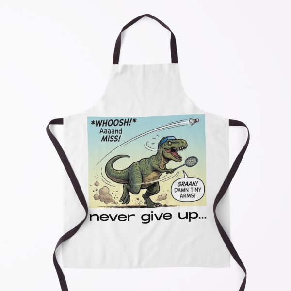 Item preview, Never Give Up - Funny Badminton Comic designed and sold by RunningWhiskers.
